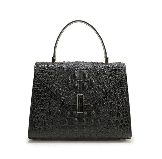 Embossed Pattern Leather Tote Handbag